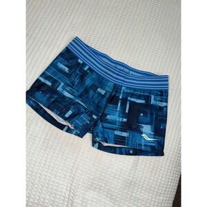 Saucony Running Shorts Womens Medium Blue Abstract Print RunDry Faster Than You